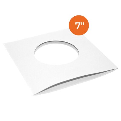 Single Inner Sleeves (7"), white, 90 g/m² paper, 2 center holes (1,200 pieces)