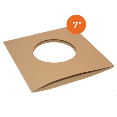 Single Innenhüllen (7"), braun, 120 g/m² Kraftpapier, 2 Mittellöcher (800 Stück)