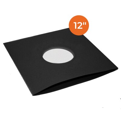 12"/LP Innenhüllen, gefüttert, schwarz, 80 g/m² Papier, 2 Mittellöcher (700 Stück)